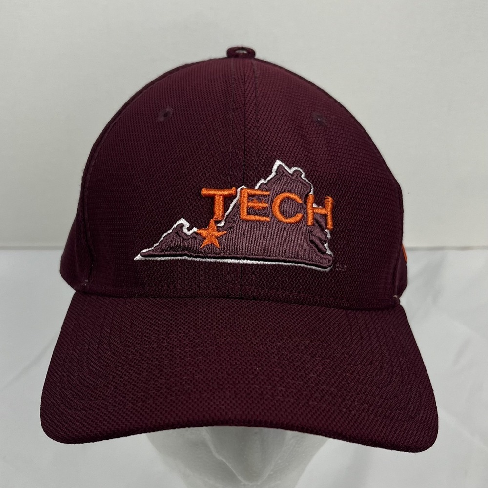 New Era 39THIRTY Virginia Tech Hokies Men's M/L Maroon State Outline Hat Cap